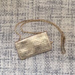 Gold Tory Burch Clutch Wallet